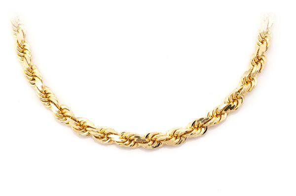 Men's Solid Rope Chain 14k Rose Gold