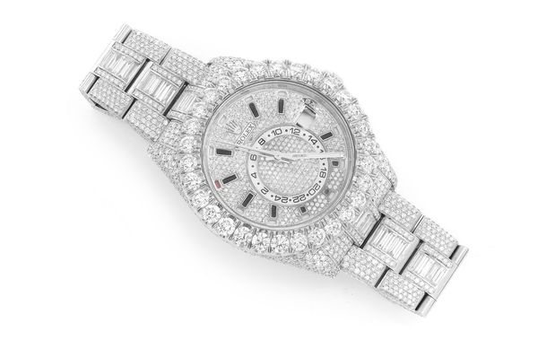 Rolex Sky Dweller Steel (326934) - 28.00ctw Fully Iced Out