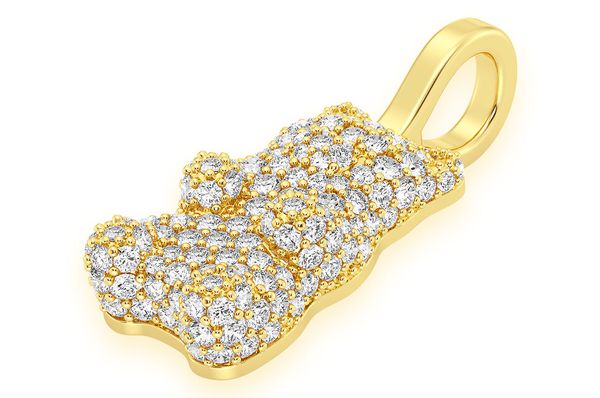 Gummy Bear Diamond Pendant 14k Solid Gold 0.65ctw