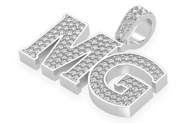 Custom Heavy Serif Letter Nameplate Diamond Pendant 14k Solid Gold