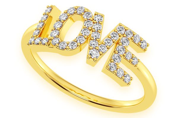 Love Futura Diamond Ring 14k Solid Gold 0.25ctw