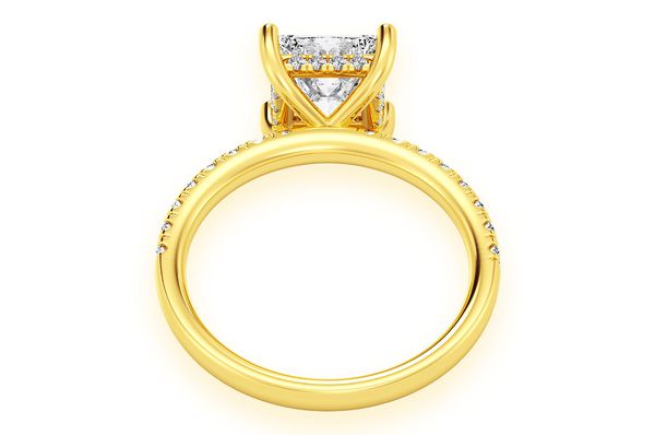 Thinn - 2.00ct Princess Cut - Hidden Halo - Diamond Engagement Ring - All Natural