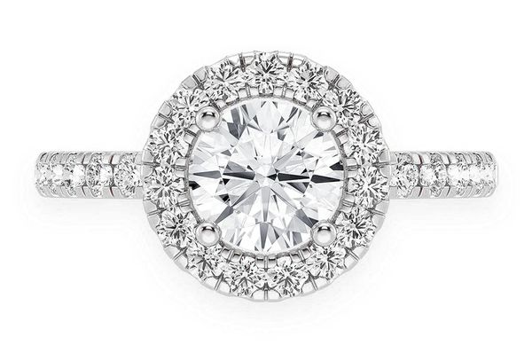 Thav - .75ct Round - Scallop Halo One Row- Diamond Engagement Ring - All Natural