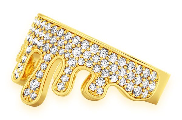 Drippy Diamond Ring 14k Solid Gold 1.25ctw