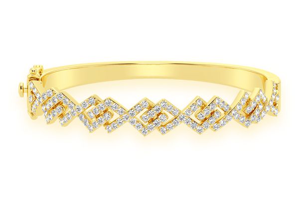 Geometric Infinity Diamond Bangle 14k Solid Gold 2.00ctw