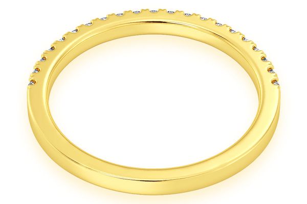 One Row Round Diamond Band 14k Solid Gold 0.15ctw