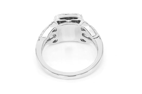 0.75ctw - Cushion Double Halo Fancy Shank - Diamond Engagement Ring - All Natural