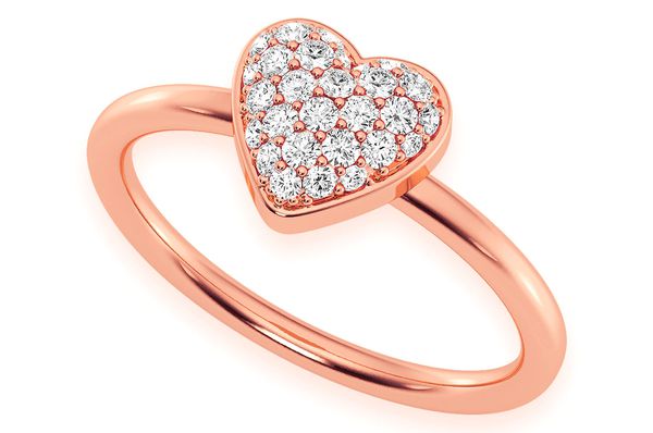 Bubbly Heart Diamond Ring 14k Solid Gold 0.20ctw