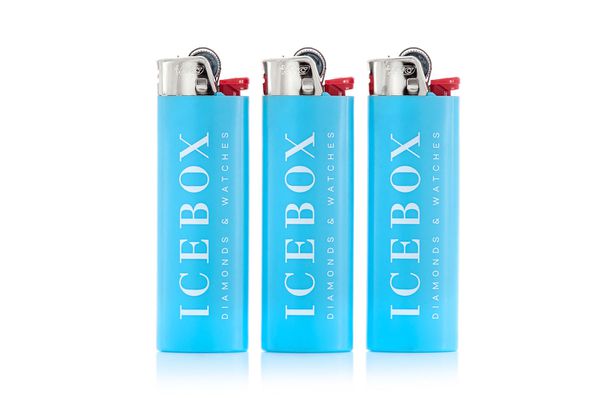 Icebox Set Of 3 Blue Lighters