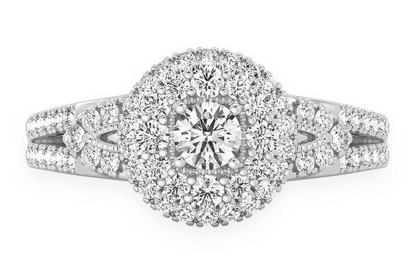 0.75ctw - Round Two Tier Halo - Diamond Engagement Ring - All Natural