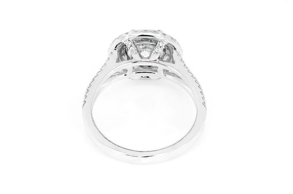 1.00ct Round Solitaire - Split Shank Double Halo - Diamond Engagement Ring - All Natural