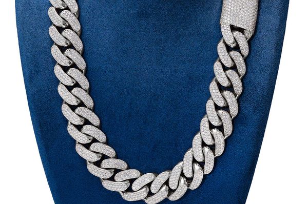 24MM Miami Cuban Link Diamond Necklace 14k Solid Gold 71.87ctw