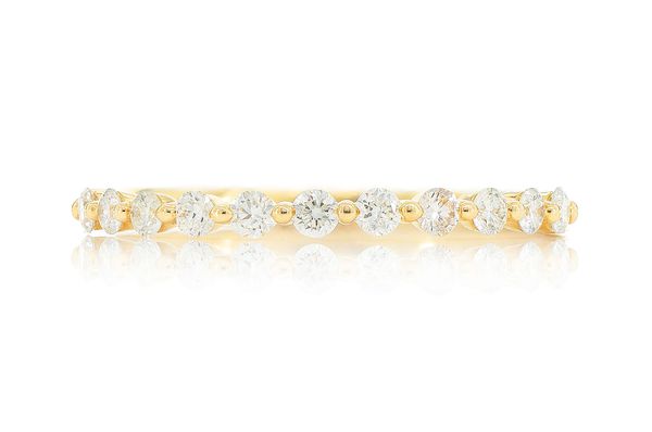 Pinched Diamond Stackable Diamond Band 14k Solid Gold 0.25ctw