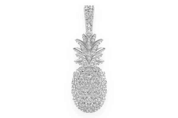 Pineapple Diamond Pendant 14k Solid Gold 0.60ctw