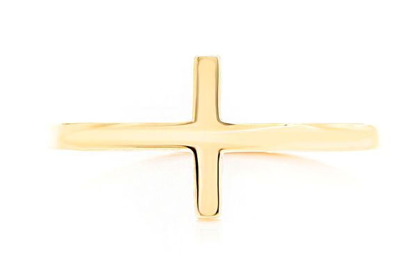 Cross Ring 14k Solid Gold