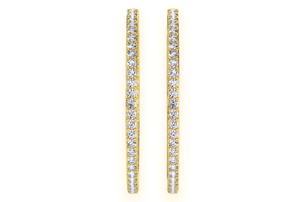 Medium Inside-out Hoop Diamond Earrings 14k Solid Gold 2.75ctw