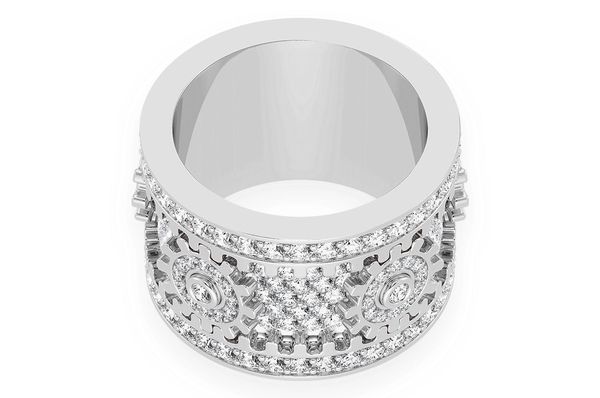 Super Fidget Gear Diamond Ring 14k Solid Gold 5.50ctw