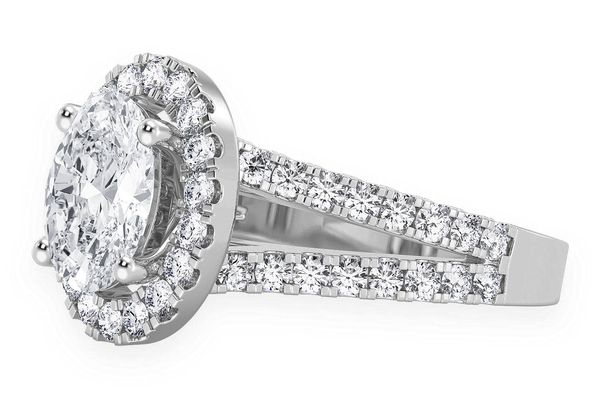 Sphinx - 2.00ct Oval Solitaire - Split Shank Halo - Diamond Engagement Ring - All Natural