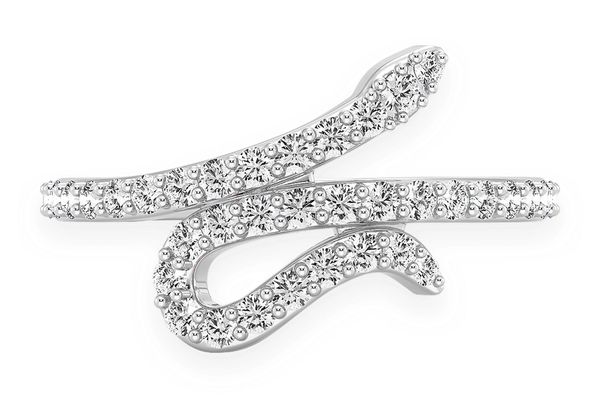 Thin Snake Diamond Ring 14k Solid Gold 0.25ctw