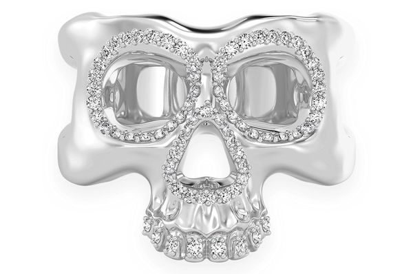 Skull Diamond Ring 14k Solid Gold 0.40ctw