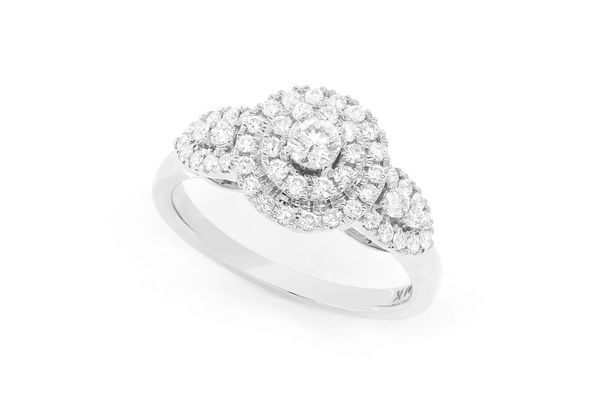 0.70ctw - Round Two Tier Stones - Diamond Engagement Ring - All Natural