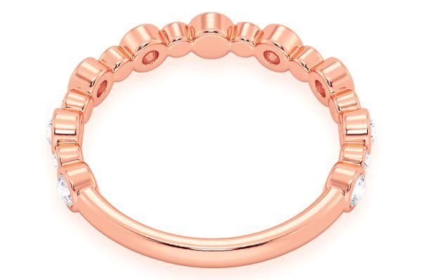 Vivi Round Bezel Set Diamond Ring 14k Solid Gold 0.35ctw