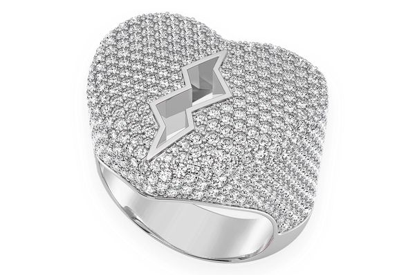 Broken Heart Signet Diamond Ring 14k Solid Gold 4.50ctw