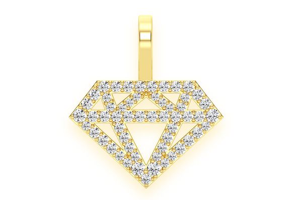 Diamond Silhouette Pendant 14k Solid Gold .35ctw