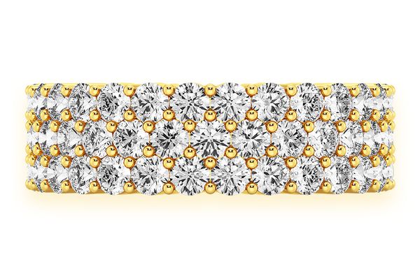 3 Row Diamond Band 14k Solid Gold 2.45ctw 