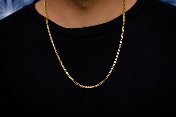 2.5MM Franco 14k Solid Gold Chain																										