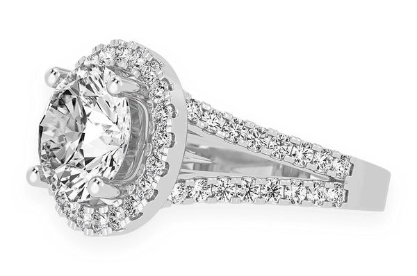 3.00ct Round Solitaire - Two Row Split - Diamond Engagement Ring - All Natural Vs Diamonds