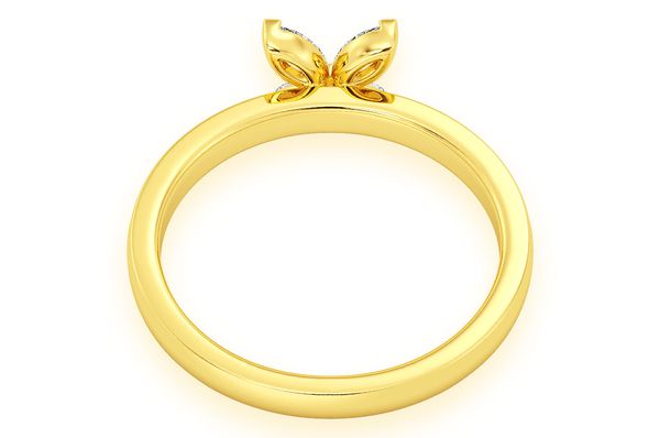 Marquise Flower Diamond Ring 14k Solid Gold 0.35ctw