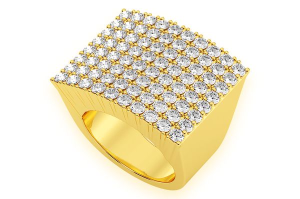 Square Dome Diamond Ring 14k Solid Gold 2.50ctw