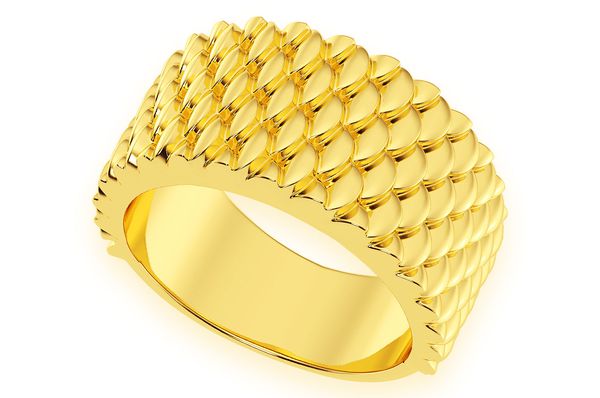 Dragon Scales Ring 14k Solid Gold