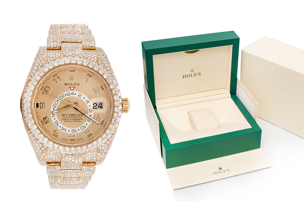 Rolex Sky Dweller 42MM 18k Yellow Gold (326938) - Fully Iced Out