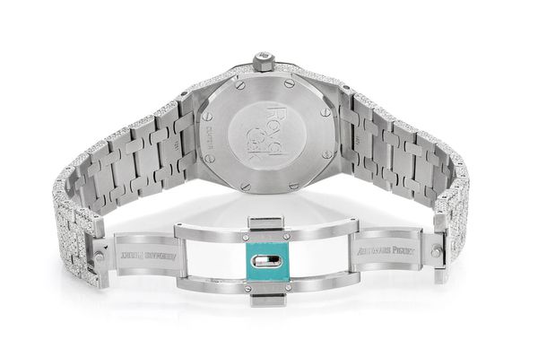 Audemars Piguet Royal Oak 37MM Stainless Steel - Fully Iced Out 17.50ctw