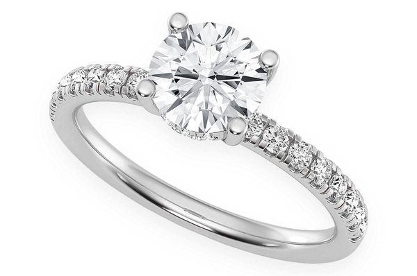 1.00ct Round Solitaire Hidden Halo Engagement Ring Natural Diamonds