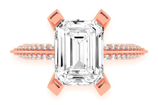 Kifey - 3.00ct Emerald Solitaire - Knife Edge - Diamond Engagement Ring - All Natural Vs Diamonds