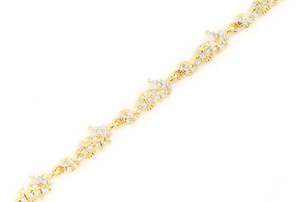 Seahorse Eternity Diamond Bracelet 14k Solid Gold 1.35ctw