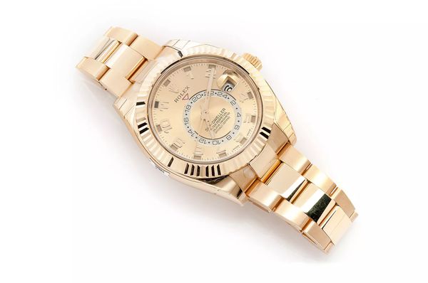 Rolex Sky Dweller 42MM 18k Yellow Gold (326938) All Factory Oyster Bracelet Champagne Dial
