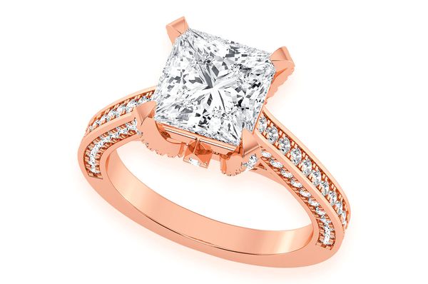 Chant - 2.00ct Princess Cut Solitaire - Diamond Engagement Ring - All Natural