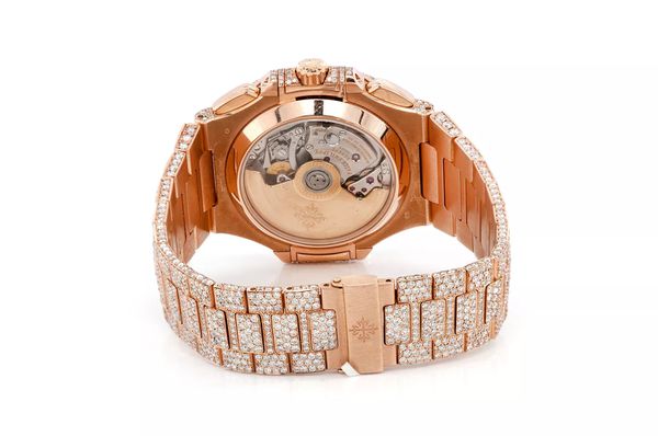 Patek Philippe (5980) Nautilus 40MM 18k Rose Gold - 30.25ctw Fully Iced Out