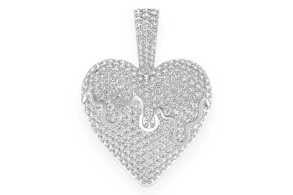 Icebox - Dripping Heart Diamond Pendant 14k Solid Gold 1.25ctw