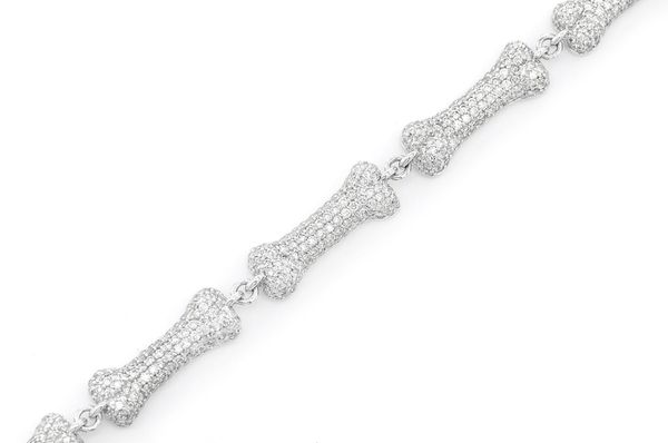Dog Bone Eternity Diamond Bracelet 14k Solid Gold 5.50ctw