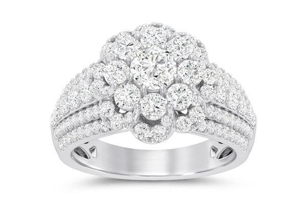 2.00ctw - Flora Five Row Wide Band - Diamond Engagement Ring - All Natural