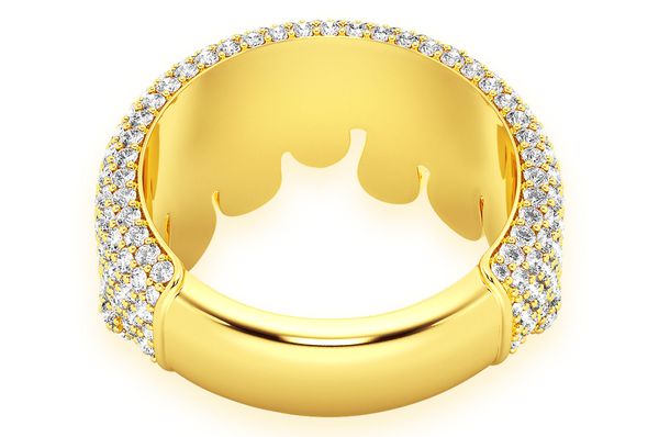 Dripping Bubbly Diamond Ring 14k Solid Gold 2.60ctw