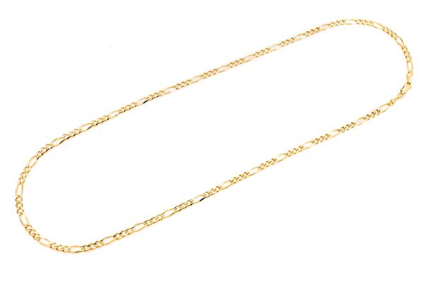 4MM Figaro Link 14k Solid Gold Chain