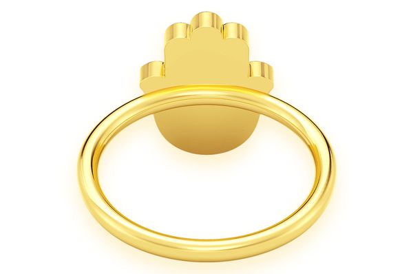 Hamsa Diamond Ring 14k Solid Gold 0.20ctw 