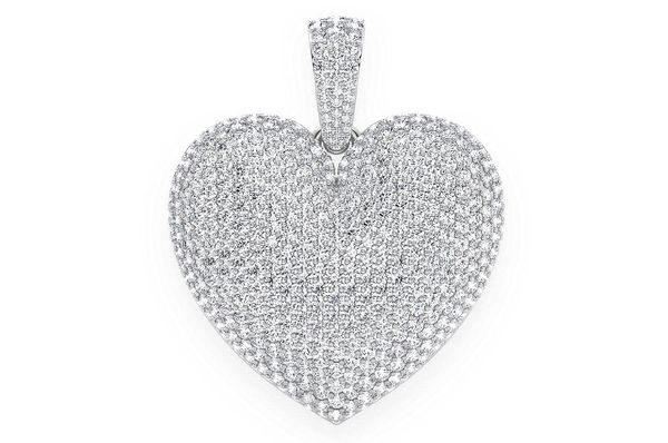 Bubbly Heart Diamond Pendant 14k Solid Gold 6.50ctw