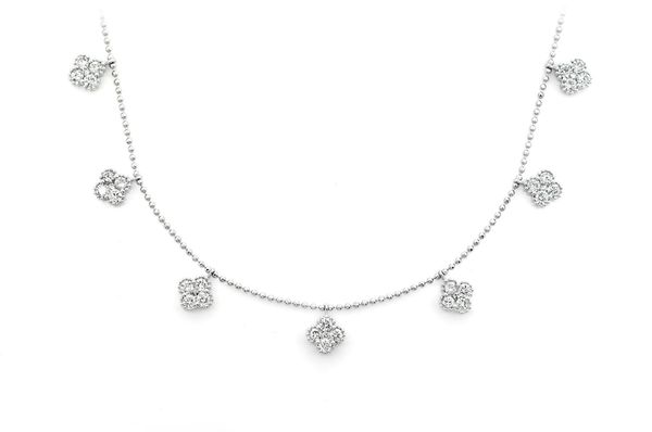 Clover Diamond Necklace 14k Solid Gold 1.75ctw